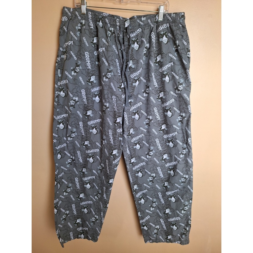 Disney Parks Mens XXL Grey‎ Grumpy Novelty Print Pjs Athlesier Pants